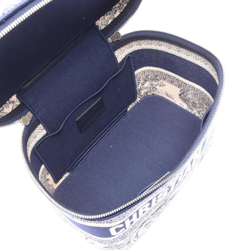 Dior White Vanity Canvas Christian Travel Navy Handbag Blue - Picture 3 of 8